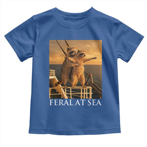 Vintage Feral At Sea Cruise Toddler T Shirt Funny Raccoon Parody Movie TS14 Royal Blue Print Your Wear