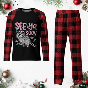 Funny Raccoon Graduation Plaid Pajama Set Senior Grad 2026 See Ya Soon TS14 Buffalo Plaid Print Your Wear