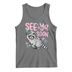 Funny Raccoon Graduation Tank Top Senior Grad 2026 See Ya Soon TS14 Black Heather Print Your Wear