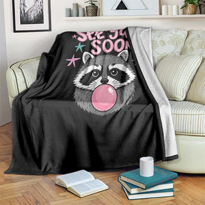 See Ya Soon Throw Blanket Funny Raccoon Summer Last Day Of School TS14 Print Your Wear