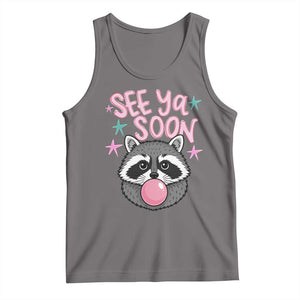 See Ya Soon Tank Top Funny Raccoon Summer Last Day Of School TS14 Deep Heather Print Your Wear