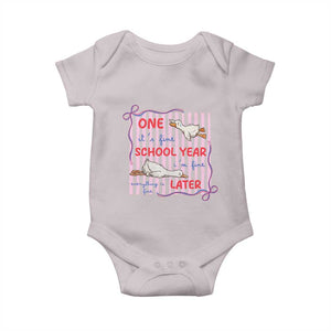 Striped One School Year Later Baby Onesie Funny Goose Teacher Summer TS14 Ice Gray Print Your Wear