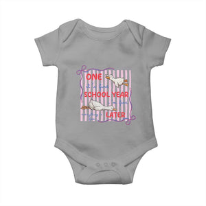 Striped One School Year Later Baby Onesie Funny Goose Teacher Summer TS14 Sport Gray Print Your Wear