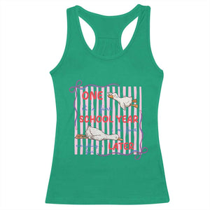 Striped One School Year Later Racerback Tank Top Funny Goose Teacher Summer TS14 Irish Green Print Your Wear