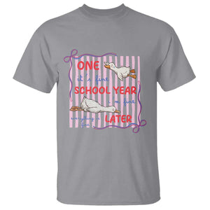 Striped One School Year Later T Shirt Funny Goose Teacher Summer TS14 Sport Gray Print Your Wear