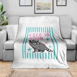 Striped Funny See Ya Soon Racoon Throw Blanket Last Day Of School Teacher TS14 Print Your Wear