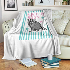 Striped Funny See Ya Soon Racoon Throw Blanket Last Day Of School Teacher TS14 Print Your Wear