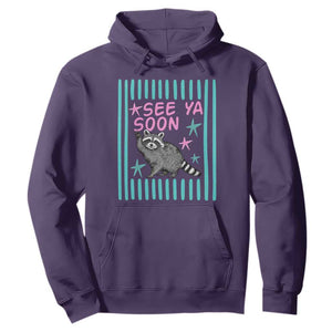 Striped Funny See Ya Soon Racoon Hoodie Last Day Of School Teacher TS14 Purple Print Your Wear