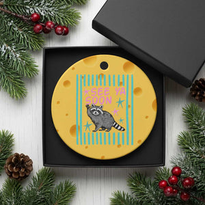 Striped Funny See Ya Soon Racoon Ceramic Ornament Last Day Of School Teacher TS14 1pc Yellow Cheese Print Your Wear