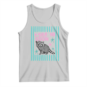 Striped Funny See Ya Soon Racoon Tank Top Last Day Of School Teacher TS14 Ash Print Your Wear