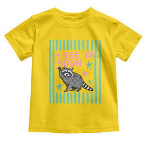 Striped Funny See Ya Soon Racoon Toddler T Shirt Last Day Of School Teacher TS14 Daisy Print Your Wear