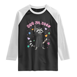 See Ya Soon Raccoon Raglan Shirt Funny Raccoon Graduation 2026 TS14 Black White Print Your Wear