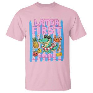 Later First Grader School's Out For Summer T Shirt Last Day Of School Later Gator Alligator TS14 Light Pink Print Your Wear