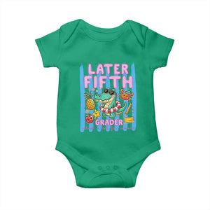 Later Fifth Grader School's Out For Summer Baby Onesie Last Day Of School Later Gator Alligator TS14 Irish Green Print Your Wear