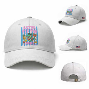Later Fifth Grader School's Out For Summer Baseball Cap Last Day Of School Later Gator Alligator TS14 Baseball Cap Universal Fit White Print Your Wear