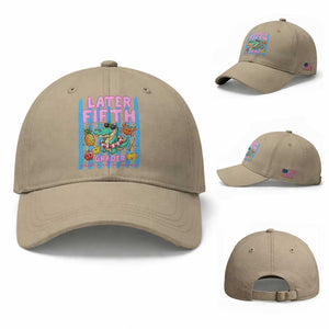 Later Fifth Grader School's Out For Summer Baseball Cap Last Day Of School Later Gator Alligator TS14 Baseball Cap Universal Fit Khaki Print Your Wear