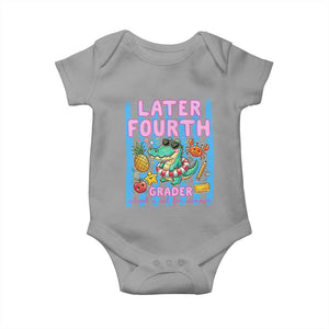 Later Fourth Grader School's Out For Summer Baby Onesie Last Day Of School Later Gator Alligator TS14 Sport Gray Print Your Wear