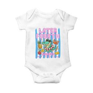 Later Fourth Grader School's Out For Summer Baby Onesie Last Day Of School Later Gator Alligator TS14 White Print Your Wear