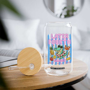 Later Fourth Grader School's Out For Summer Glass Can Last Day Of School Later Gator Alligator TS14 Print Your Wear