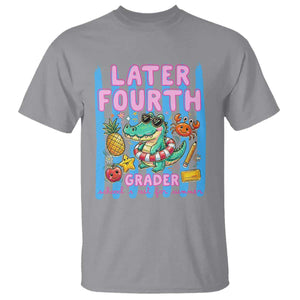Later Fourth Grader School's Out For Summer T Shirt Last Day Of School Later Gator Alligator TS14 Sport Gray Print Your Wear