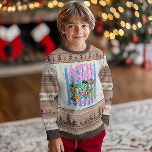 Later Third Grader School's Out For Summer Ugly Christmas Sweater Last Day Of School Later Gator Alligator TS14 Mocha Mousse Print Your Wear