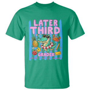 Later Third Grader School's Out For Summer T Shirt Last Day Of School Later Gator Alligator TS14 Irish Green Print Your Wear