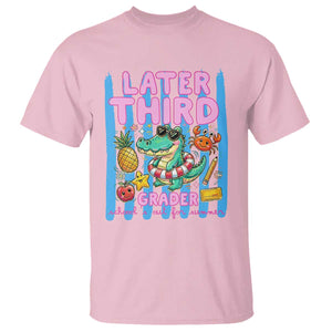 Later Third Grader School's Out For Summer T Shirt Last Day Of School Later Gator Alligator TS14 Light Pink Print Your Wear