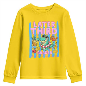 Later Third Grader School's Out For Summer Youth Sweatshirt Last Day Of School Later Gator Alligator TS14 Daisy Print Your Wear