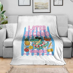 Later Second Grader School's Out For Summer Throw Blanket Last Day Of School Later Gator Alligator TS14 Print Your Wear