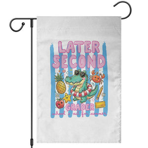Later Second Grader School's Out For Summer Garden Flag Last Day Of School Later Gator Alligator TS14 White Print Your Wear