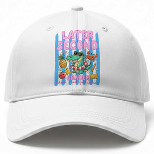 Later Second Grader School's Out For Summer Baseball Cap Last Day Of School Later Gator Alligator TS14 Print Your Wear