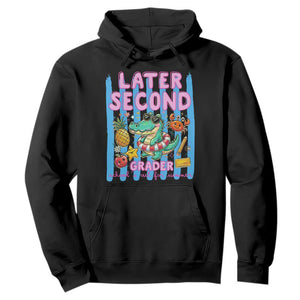 Later Second Grader School's Out For Summer Hoodie Last Day Of School Later Gator Alligator TS14 Black Print Your Wear