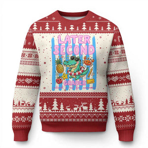 Later Second Grader School's Out For Summer Ugly Christmas Sweater Last Day Of School Later Gator Alligator TS14 Beige Red Print Your Wear