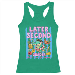 Later Second Grader School's Out For Summer Racerback Tank Top Last Day Of School Later Gator Alligator TS14 Irish Green Print Your Wear