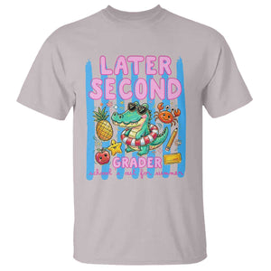 Later Second Grader School's Out For Summer T Shirt Last Day Of School Later Gator Alligator TS14 Ice Gray Print Your Wear