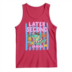 Later Second Grader School's Out For Summer Tank Top Last Day Of School Later Gator Alligator TS14 Red Print Your Wear