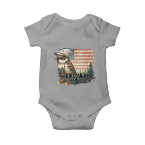 Bird Nerd Baby Onesie Funny Bird Watching Patriotic American Flag TS14 Sport Gray Print Your Wear