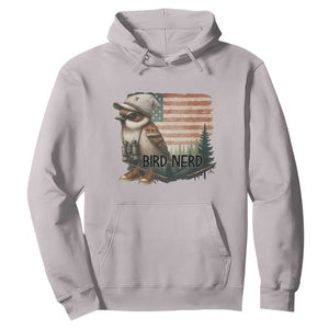 Bird Nerd Hoodie Funny Bird Watching Patriotic American Flag TS14 Ice Gray Print Your Wear