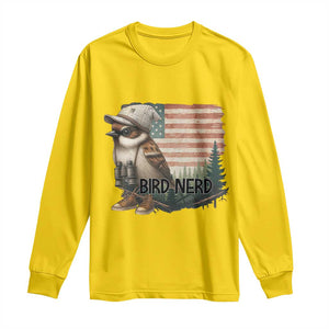 Bird Nerd Long Sleeve Shirt Funny Bird Watching Patriotic American Flag TS14 Daisy Print Your Wear