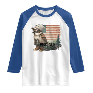 Bird Nerd Raglan Shirt Funny Bird Watching Patriotic American Flag TS14 White Royal Print Your Wear