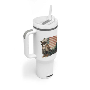 Bird Nerd Tumbler With Handle Funny Bird Watching Patriotic American Flag TS14 Print Your Wear