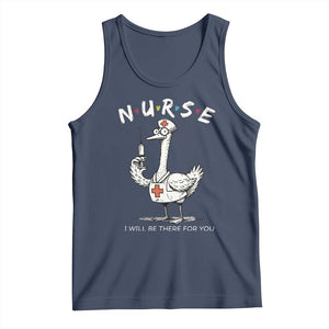 Funny Goose Nurse Tank Top I Will Be There For You Nursing Lovers Humor TS14 Navy Print Your Wear