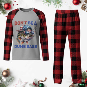 Dont Be A Dumb Bass Plaid Pajama Set Funny Patriotic Bass Fishing USA Flag Lover TS14 Buffalo Plaid Print Your Wear