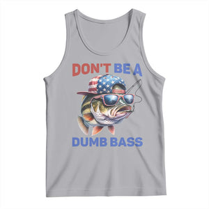Dont Be A Dumb Bass Tank Top Funny Patriotic Bass Fishing USA Flag Lover TS14 Athletic Heather Print Your Wear