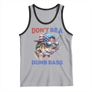 Dont Be A Dumb Bass Tank Top Funny Patriotic Bass Fishing USA Flag Lover TS14 Athletic Heather Black Print Your Wear