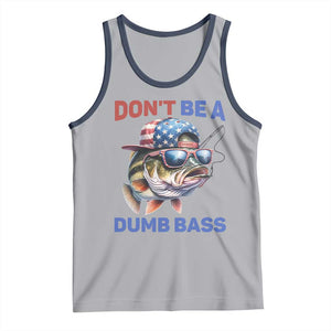 Dont Be A Dumb Bass Tank Top Funny Patriotic Bass Fishing USA Flag Lover TS14 Athletic Heather Navy Print Your Wear