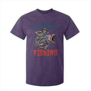 Funny Skeleton Fish T Shirt For Kid Id Rather Be Fishing Bass Fisherman Halloween TS14 Purple Print Your Wear