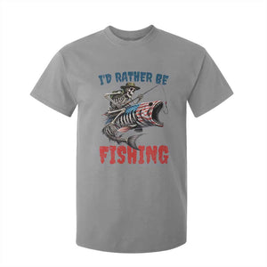Funny Skeleton Fish T Shirt For Kid Id Rather Be Fishing Bass Fisherman Halloween TS14 Sport Gray Print Your Wear