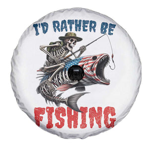 Funny Skeleton Fish Spare Tire Cover Id Rather Be Fishing Bass Fisherman Halloween TS14 Print Your Wear