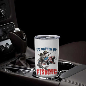 Funny Skeleton Fish Tumbler Cup Id Rather Be Fishing Bass Fisherman Halloween TS14 Print Your Wear